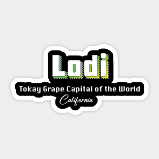 Lodi California Yellow Text Sticker